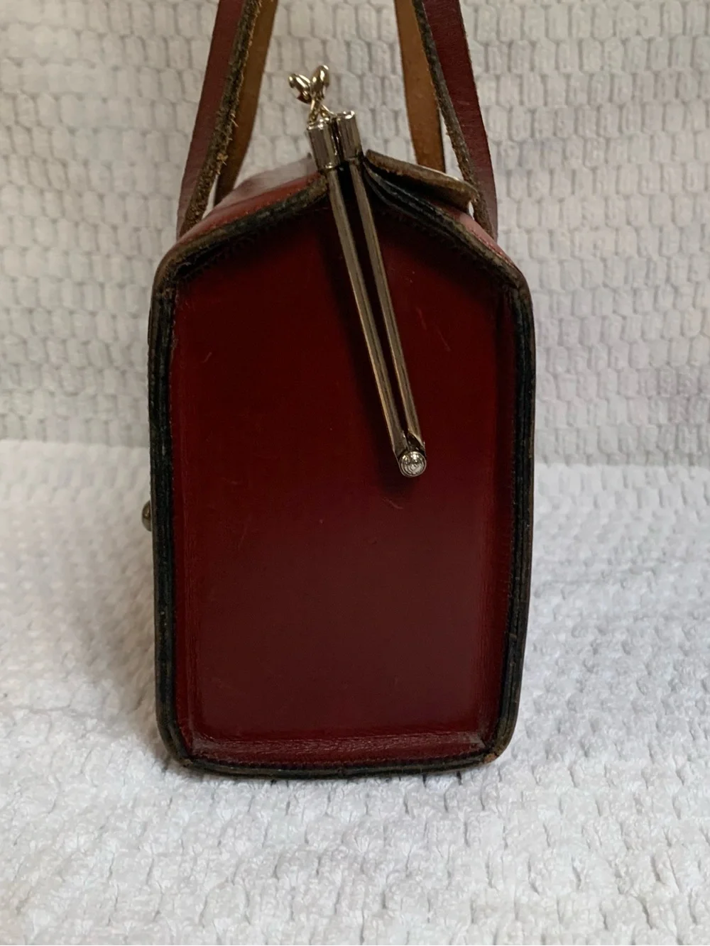 Vintage handmade leather Etienne Aigner small satchel purse bag